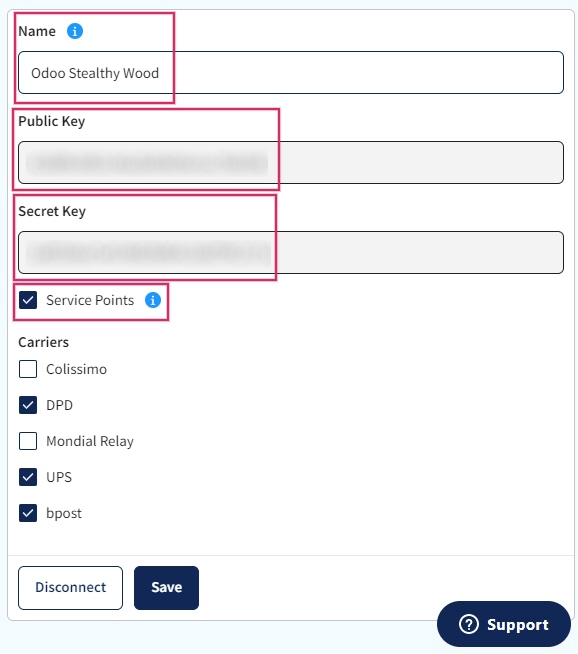پیکربندی یکپارچه‌سازی Sendcloud و دریافت اطلاعات ورود.